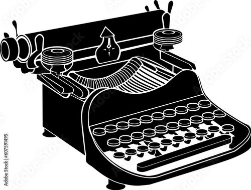 Detailed vector illustration of a manual typewriter