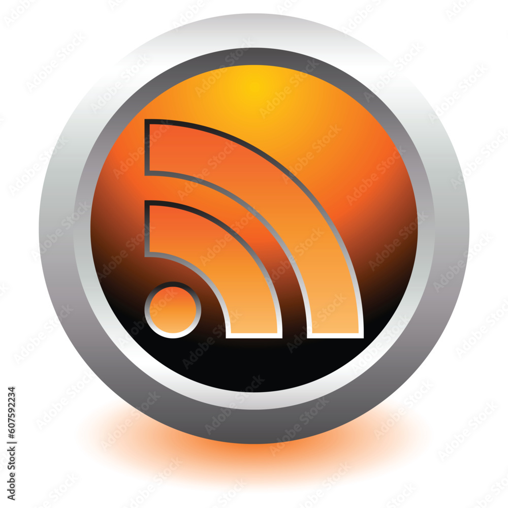 RSS button isolated over white background RSS button isolated over white background