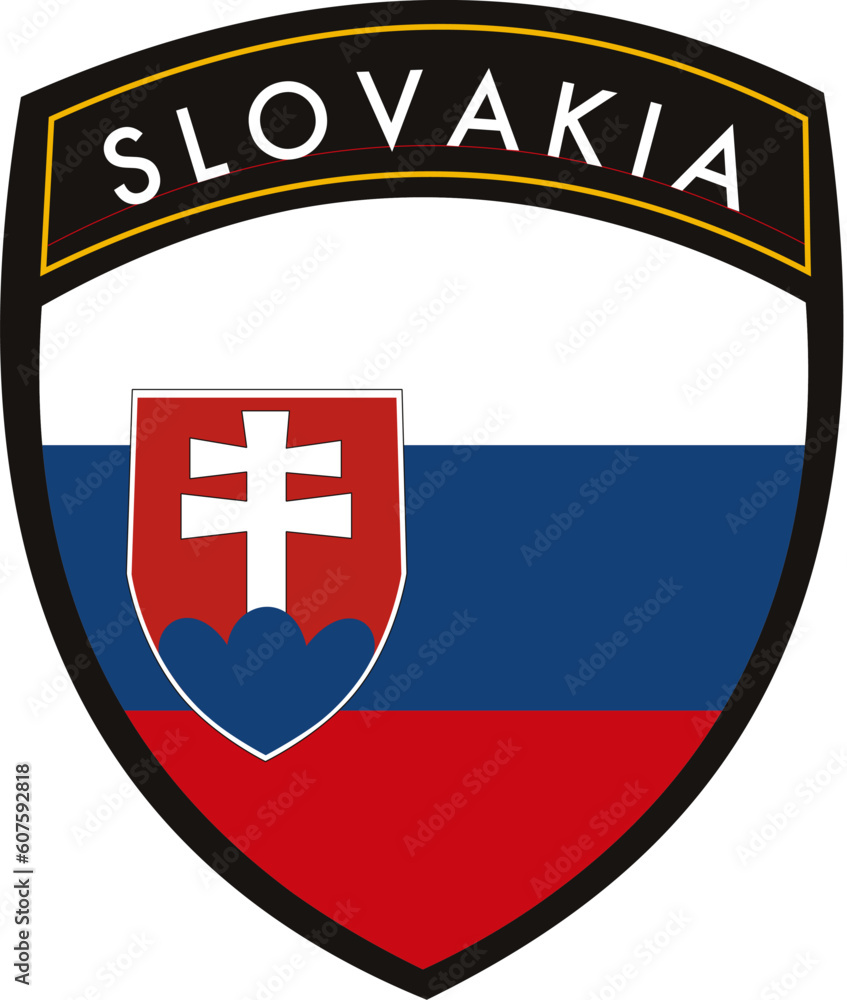 Fototapeta premium Slovakia vector crest flag on withe background