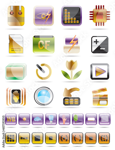 Digital Camera  Performance - Vector Icon Set