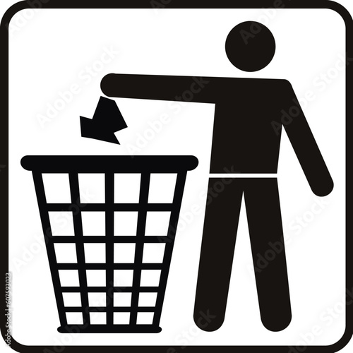 vector man and basket for ecology