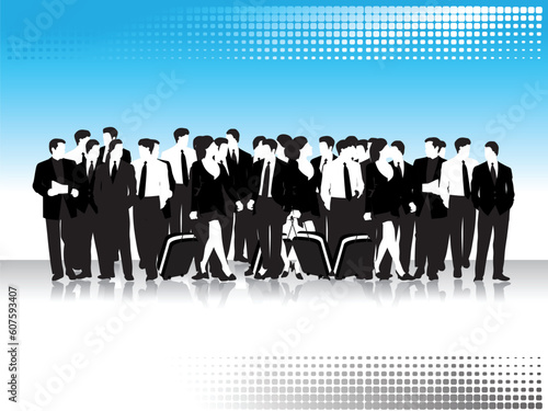 Group of business peoples, black silhouettes