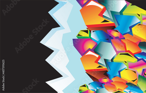 3D style abstract graffici design