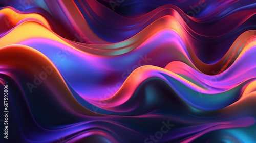 abstract Holographic Neon Fluid Waves in dark background
