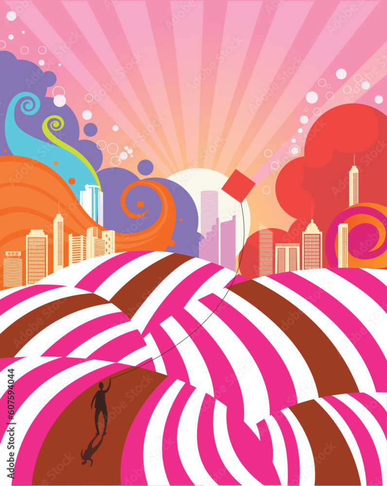 funky scenery background. created by Adobe Illustrator software.