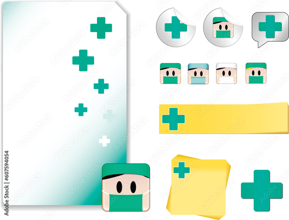 Set of Surgeon Day Celebration with note, sticker Set of Surgeon Day Celebration with note, sticker