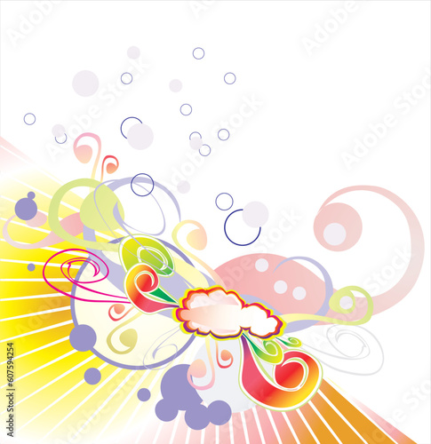 Abstract fantasy elements colorful background