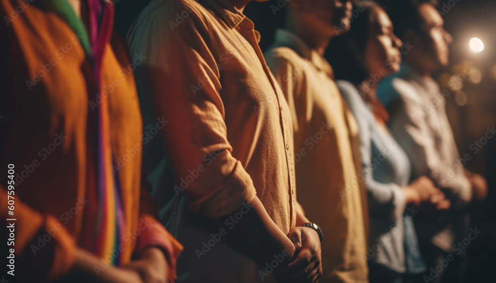 Obraz premium group of people standing generated by AI