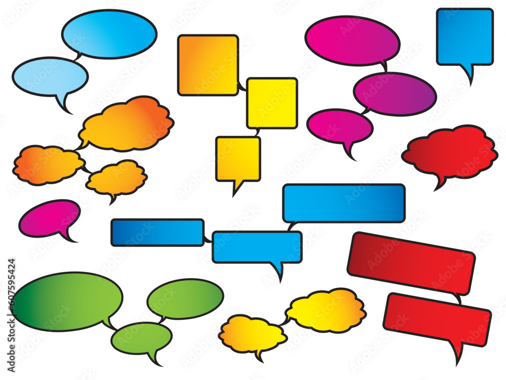 Obraz premium Bright and colorful speech bubbles. Please check my portfolio for more cartoon illustrations.