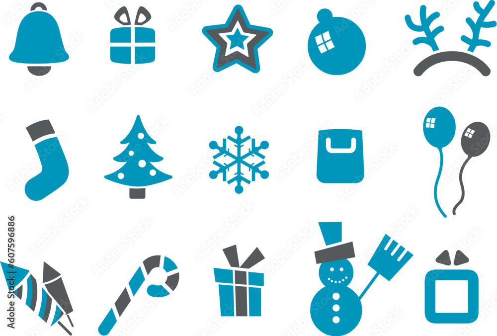 Vector icons pack - Blue Series, Xmas collection Vector icons pack - Blue Series, Xmas collection