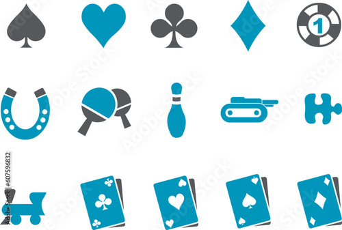 Vector icons pack - Blue Series, game collection