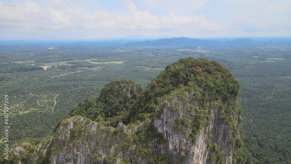 The aerial view of mountainous landscape in Malaysia The aerial view of mountainous landscape in Malaysia