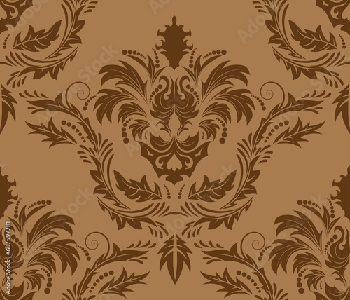 Fototapeta Naklejka Na Ścianę i Meble -  Damask seamless vector background.  For easy making seamless pattern just drag all group into swatches bar, and use it for filling any contours.