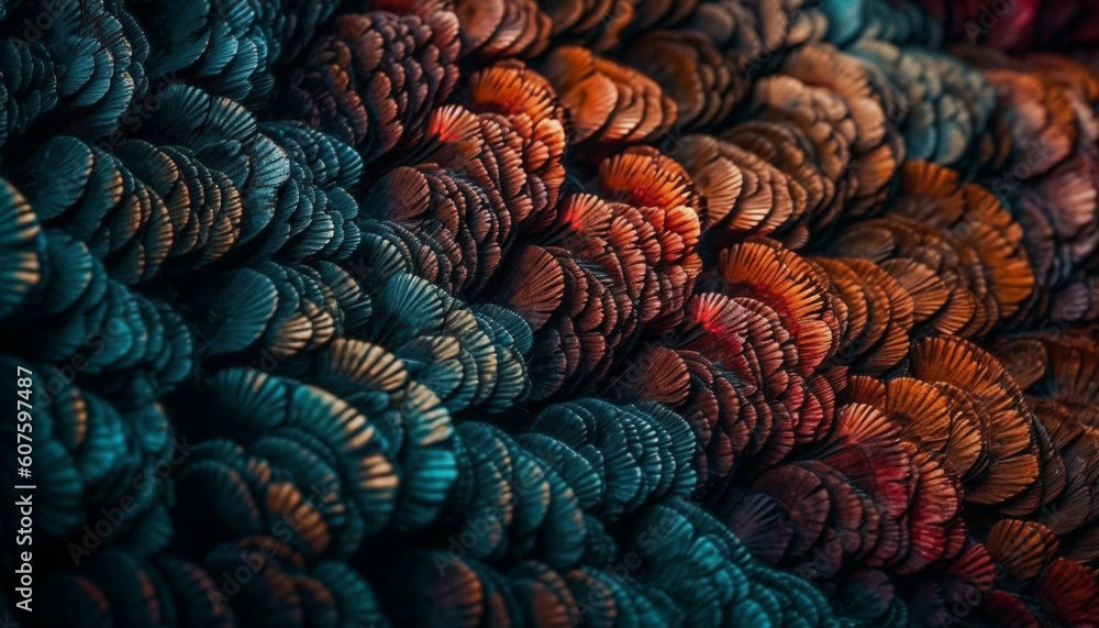 Fototapeta premium Vibrant colors and animal markings on feathers generated by AI
