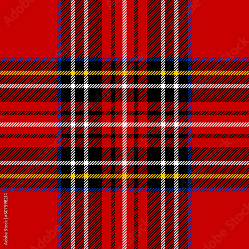 Classic red tartan fabric. Seamless square pattern.