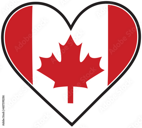 A Canadian flag shaped like a heart