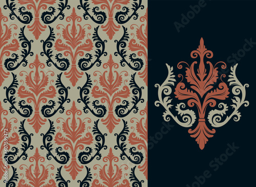 Seamless background from a floral ornament, Fashionable modern wallpaper or textile