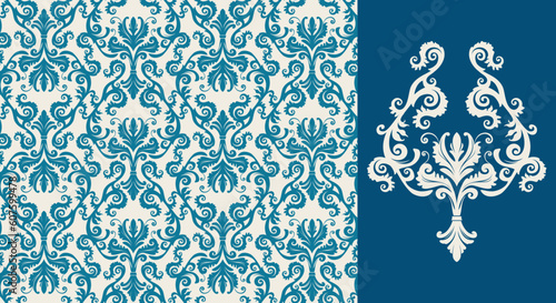 Seamless background from a floral ornament, Fashionable modern wallpaper or textile