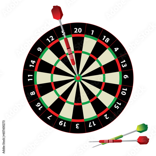 Dartboard and darts