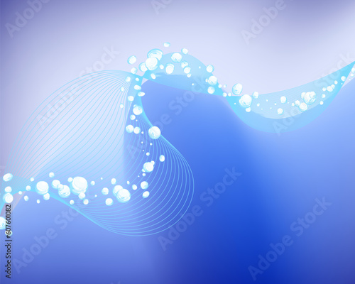 Abstract water vector background with bubbles of air