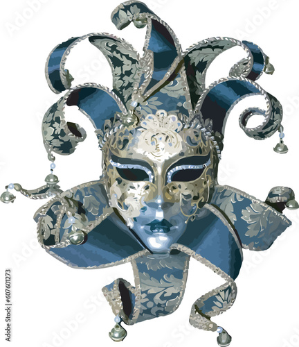 Handmade venetian mask vectorized isolated