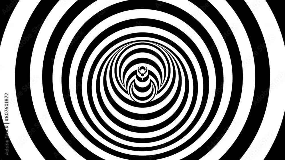 Black and white circles pattern in vertigo, motion abstract corporate, futuristic and sci-fi style background Black and white circles pattern in vertigo, motion abstract corporate, futuristic and sci-fi style background