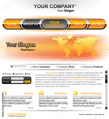 Vector editable website template