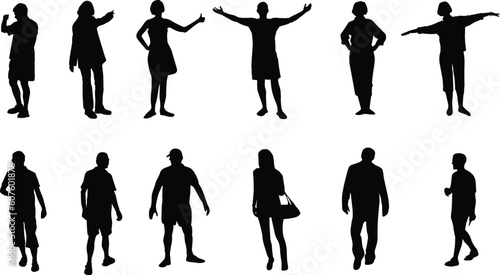people silhouettes vector illustration