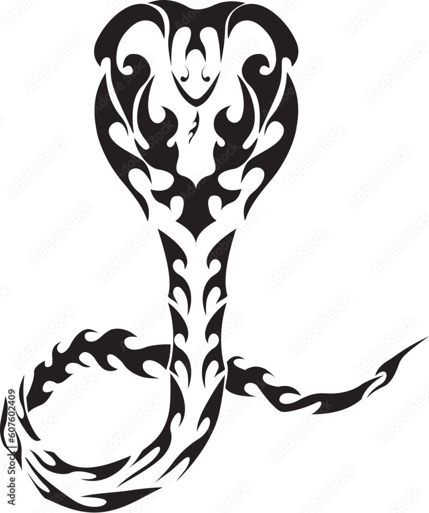 Tribal snake tattoo - vector illustration Tribal snake tattoo - vector illustration