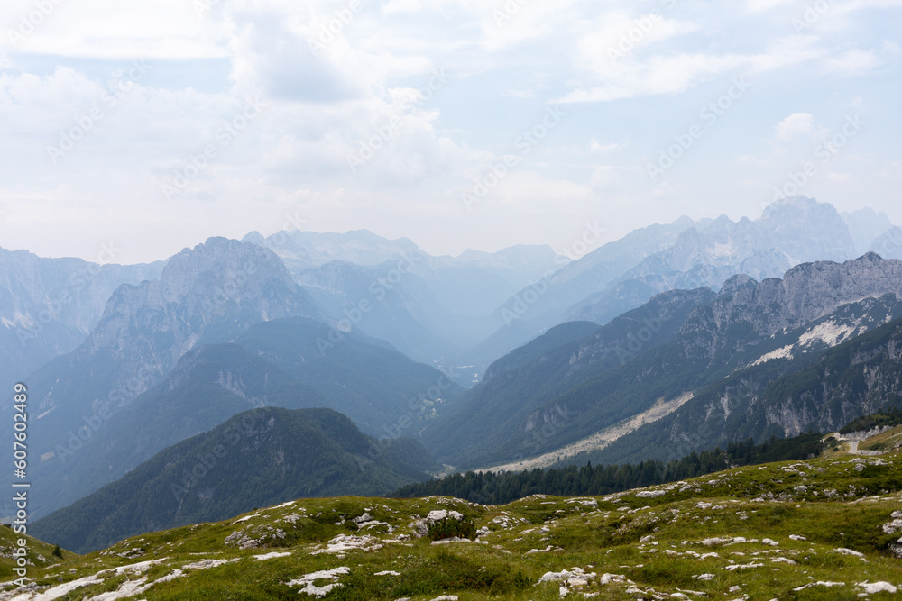 Fototapeta premium beutiful lanscape Slovenian Alps Mangart mount view