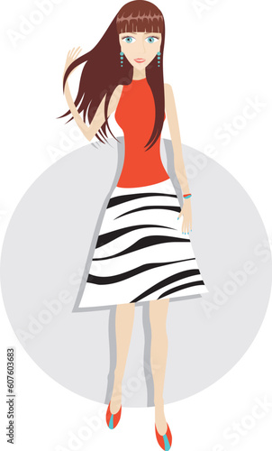 illustration with a girl and cars