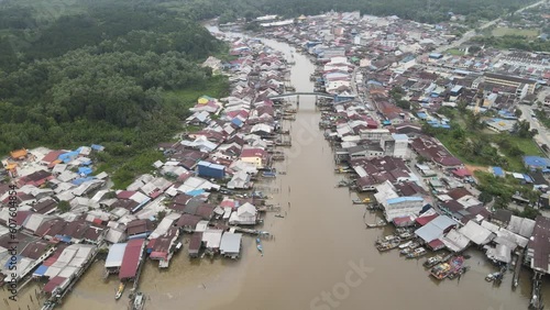 The aerial view of Kuala Sepetang in Malaysia photo