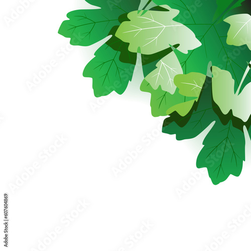 Editable vector illustration of maple leaves with copy space