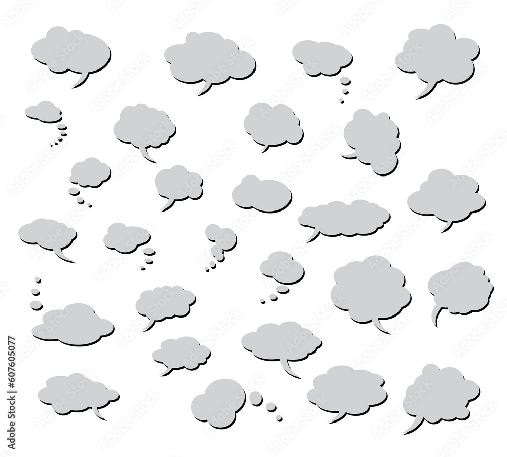 Fototapeta premium Collection of Various comic clouds - Set 3