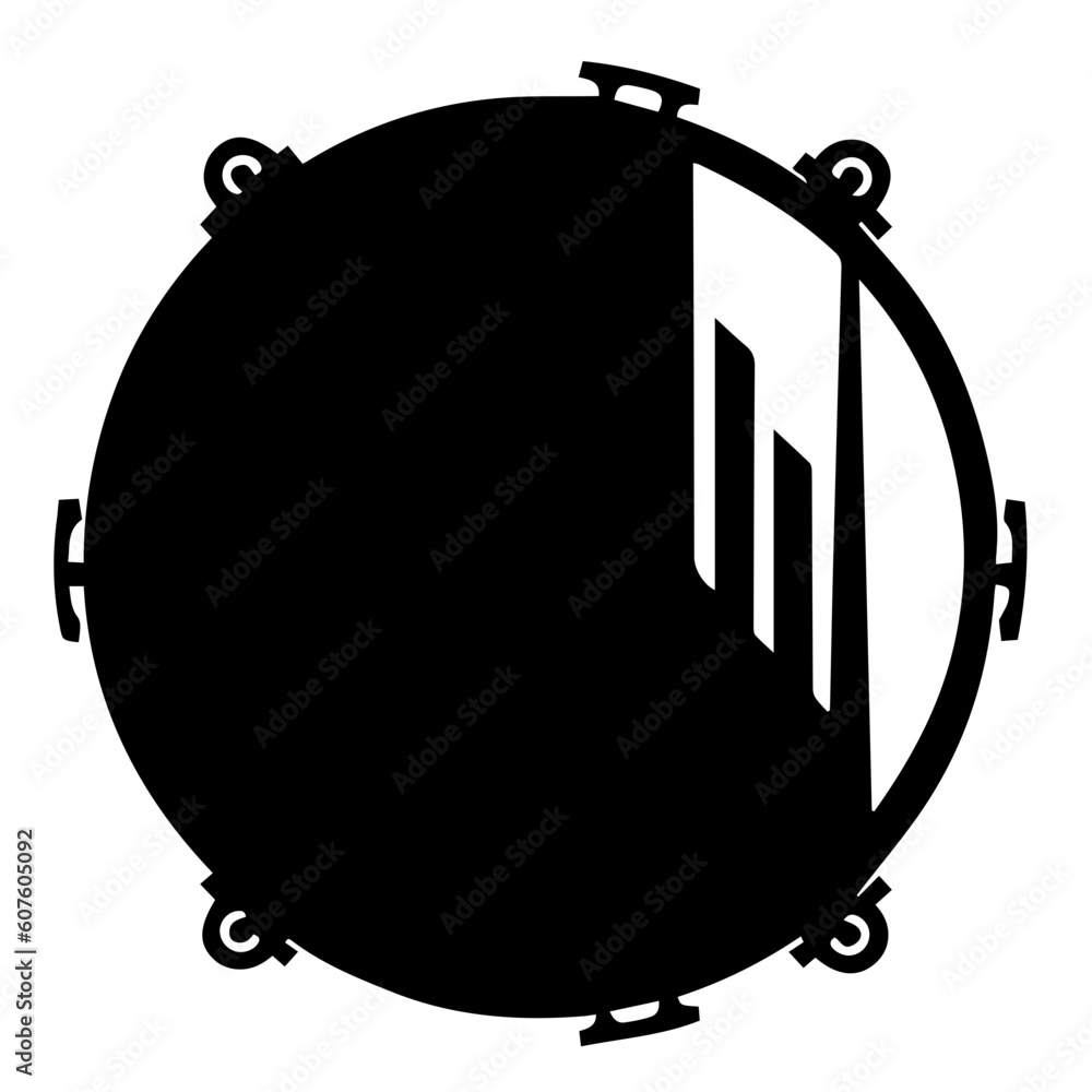 Bass Drum Logo Monochrome Design Style Stock Vector Adobe Stock