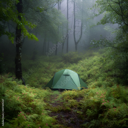 Tent in the forest 