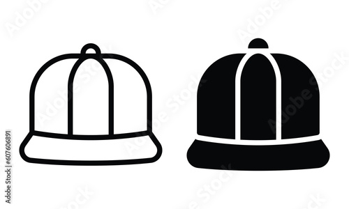Hat icon with outline and glyph style.