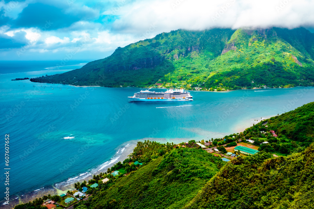 Majestic Peaks and Oceanic Delights: Quantum of the Seas in Moorea's Enchanting Bay