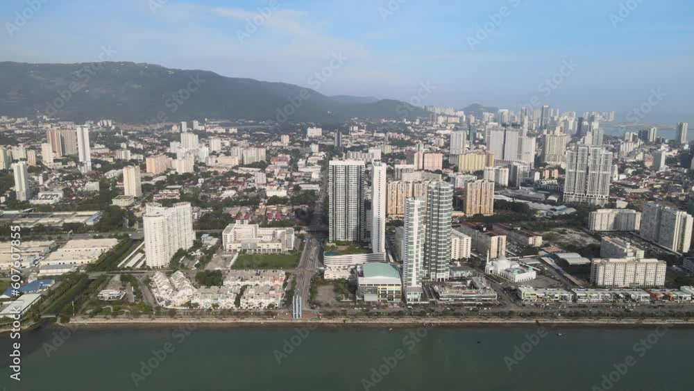The aerial view of Penang Island in Malaysia The aerial view of Penang Island in Malaysia