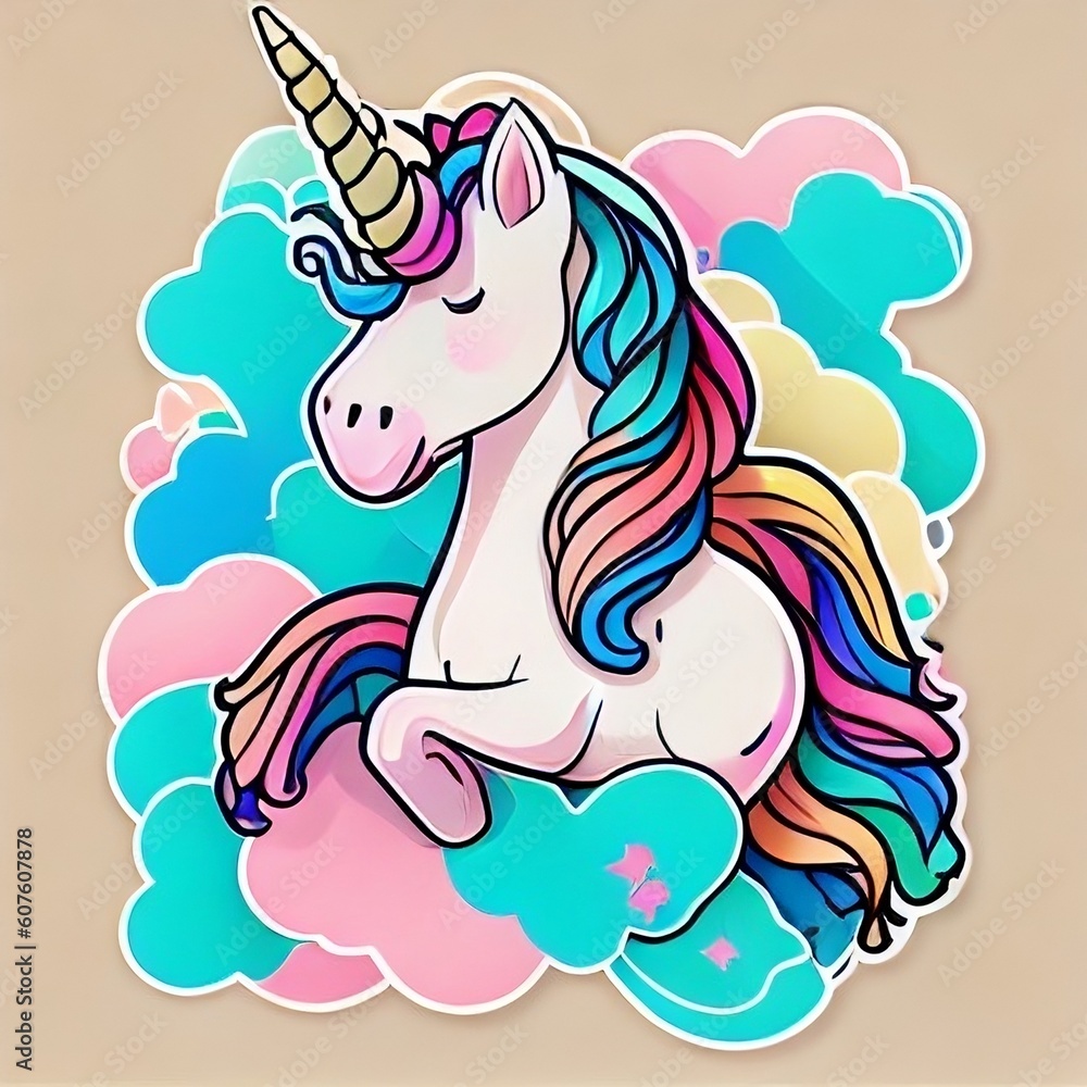 colourful unicorn created with Generative AI technology