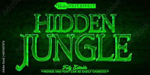 Green Hidden Jungle Vector Editable Text Effect Template