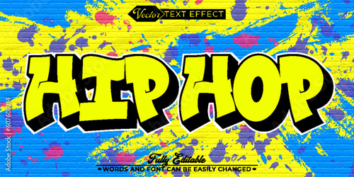 Colorful Graffiti Hip Hop Vector Editable Text Effect Template