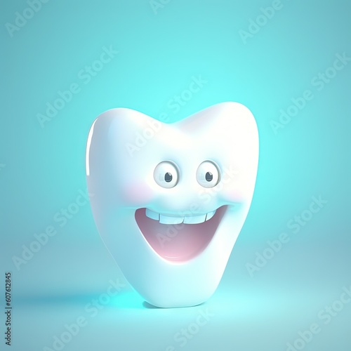 3d cartoon of dentist dental health tooth and smile