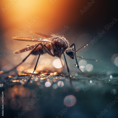 A close up of a mosquito. Generative AI.  © Elle Arden 