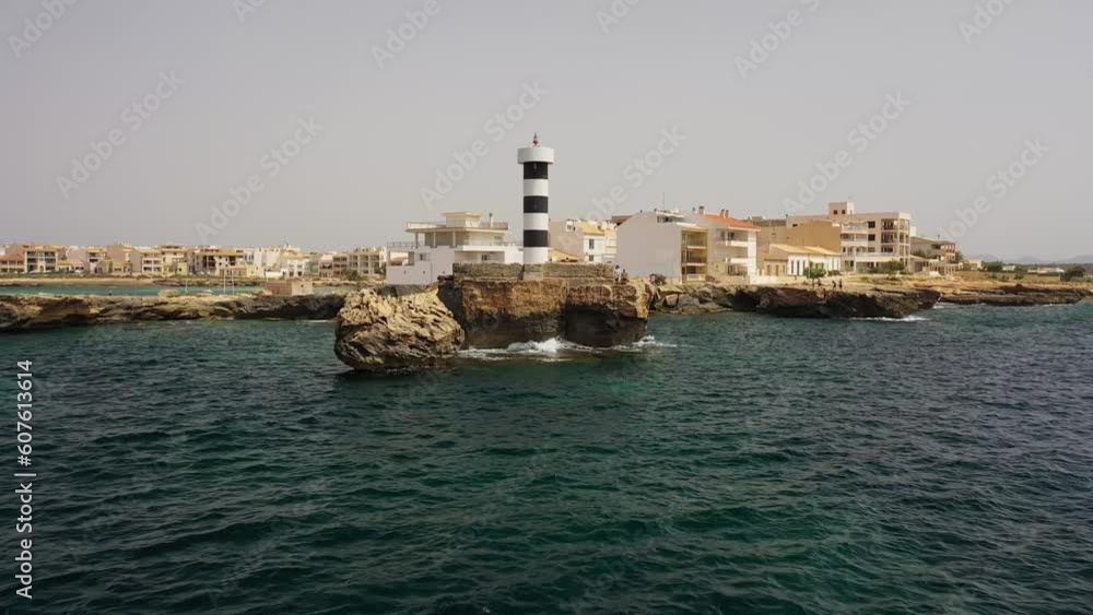 Aerial view of San Jose lighthouse along the coastline, Cabo de Gata, Almeria, Spain. Aerial view of San Jose lighthouse along the coastline, Cabo de Gata, Almeria, Spain.
