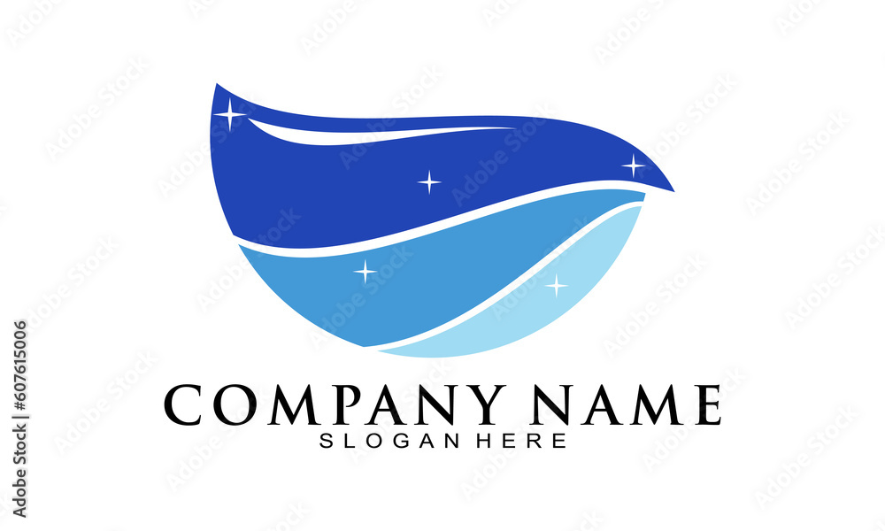 Clean water illustration vector logo Clean water illustration vector logo