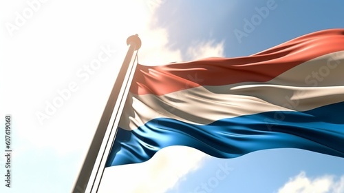 Luxembourg flag, Generative Ai photo