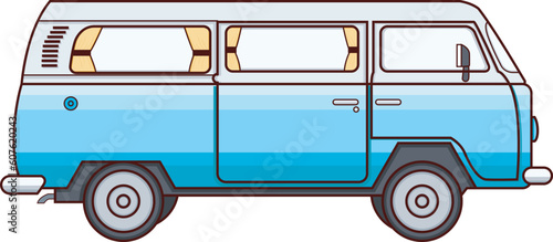 a blue van illustration icon, this design can be used as a van illustration as well as a decorative element