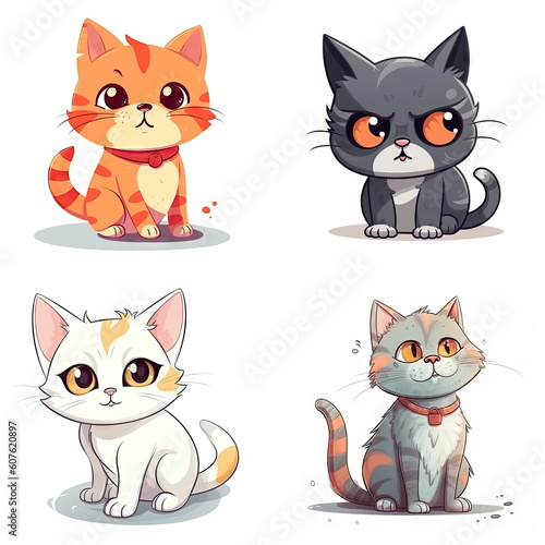 Cartoon character of cat on white background