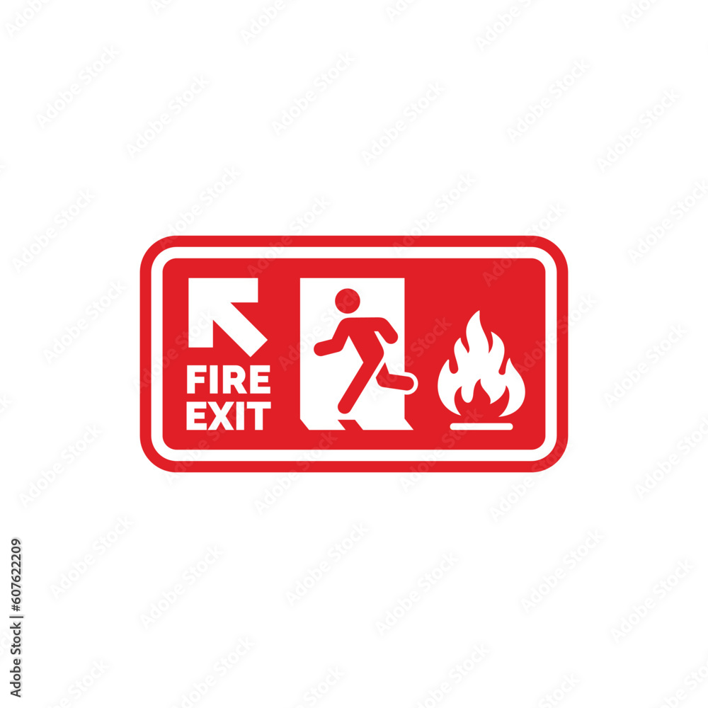 Emergency fire exit symbol icon isolated on white background Emergency fire exit symbol icon isolated on white background